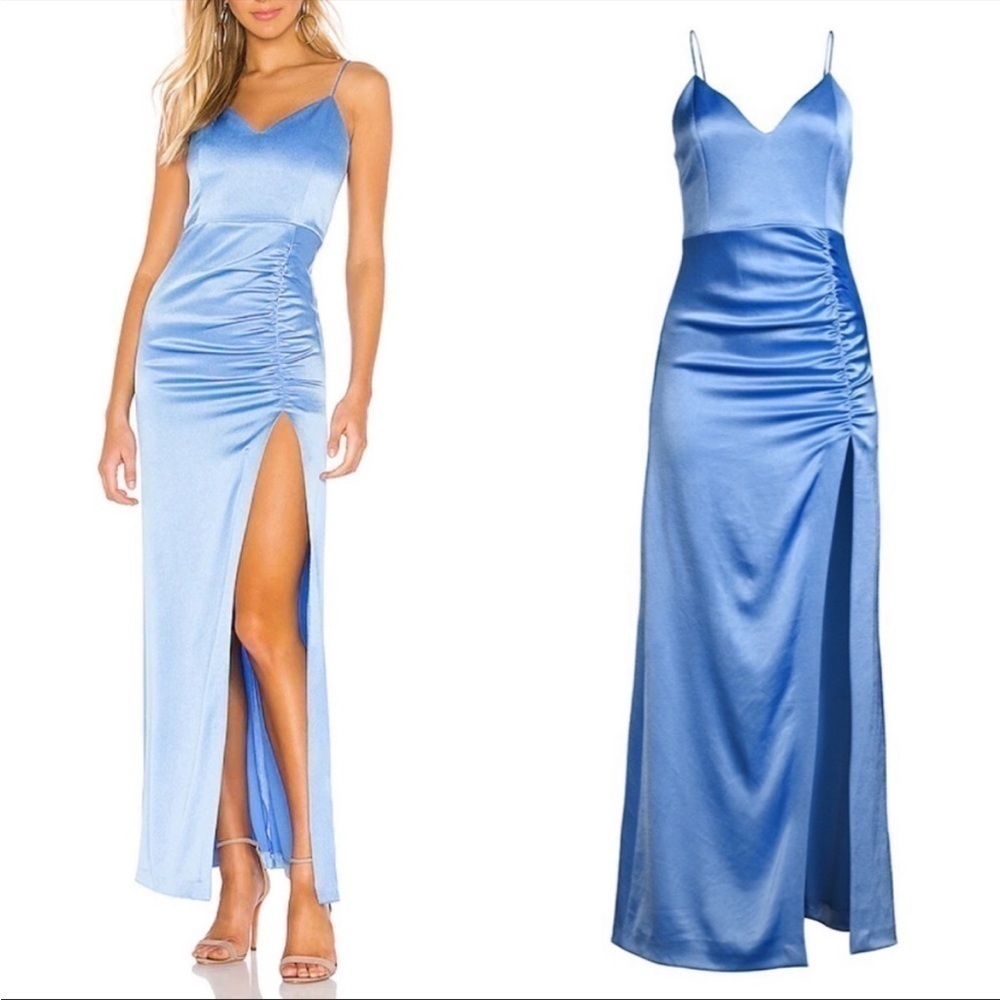 NWT. Alice + Olivia Diana V-Neck High Slit Maxi Dress Formal Gown. NWT.